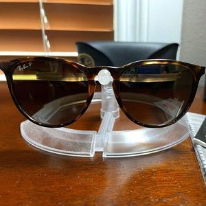 Ray-Ban Erika polarized sunglasses (RB4171). Polished light havana/brown